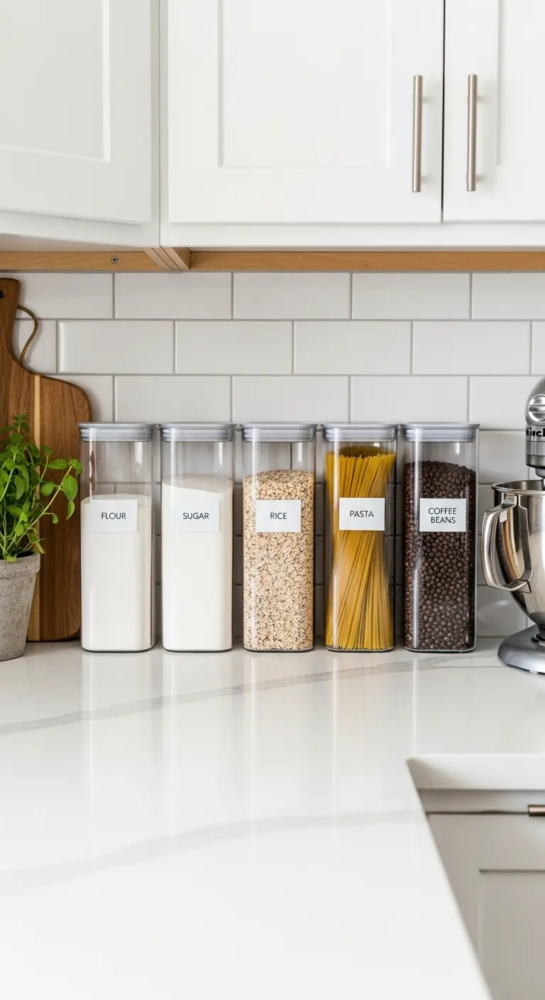 8. Use Clear Canisters for Dry Ingredients