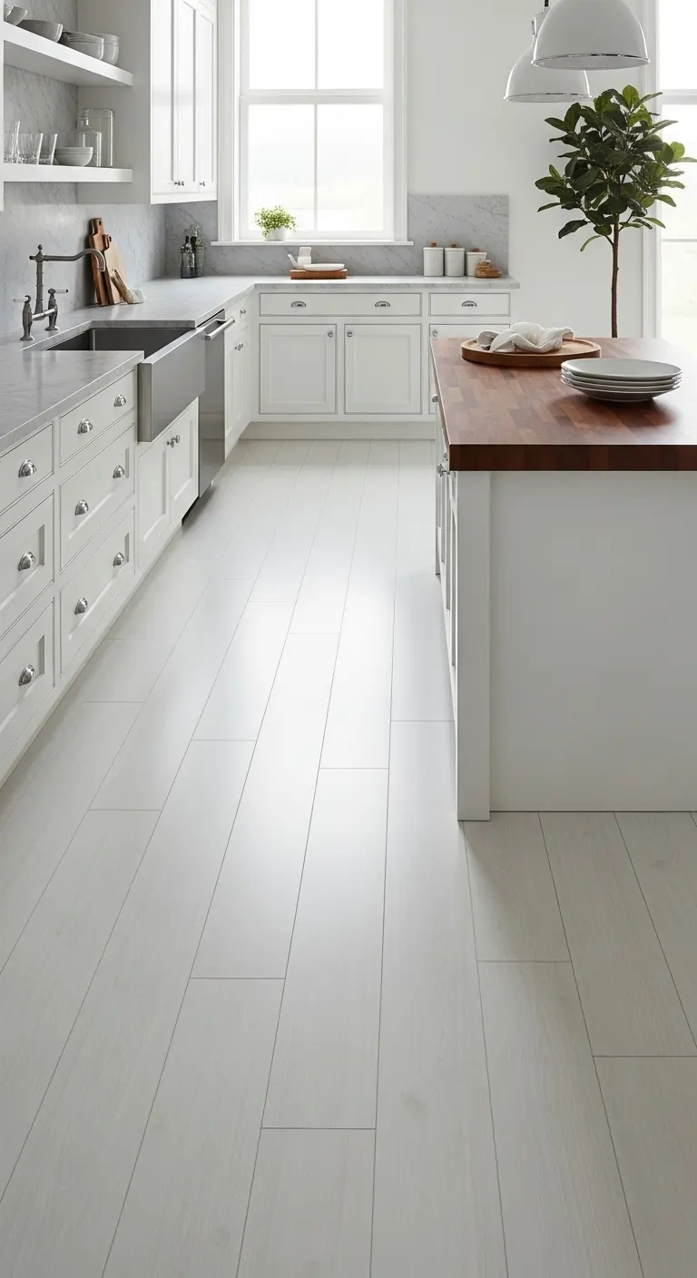 8. White Laminate Flooring