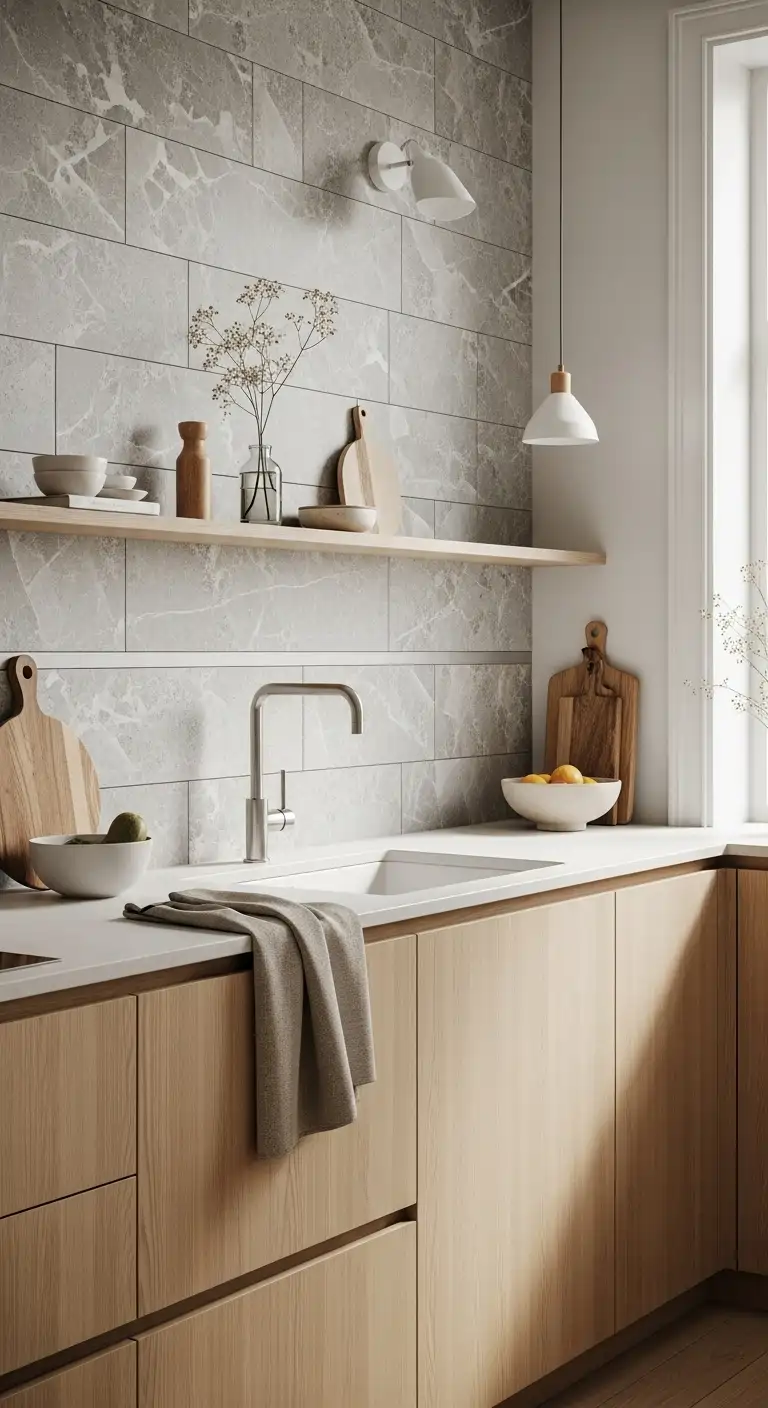 9. Honed Stone Slabs for a Natural Statement