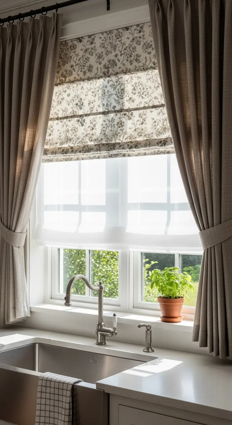 9. Layered Window Treatments