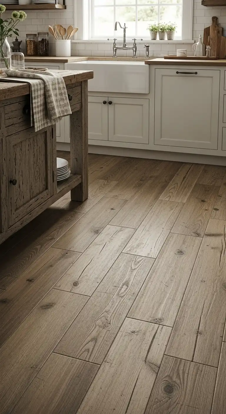 9. Porcelain Wood-Look Tiles