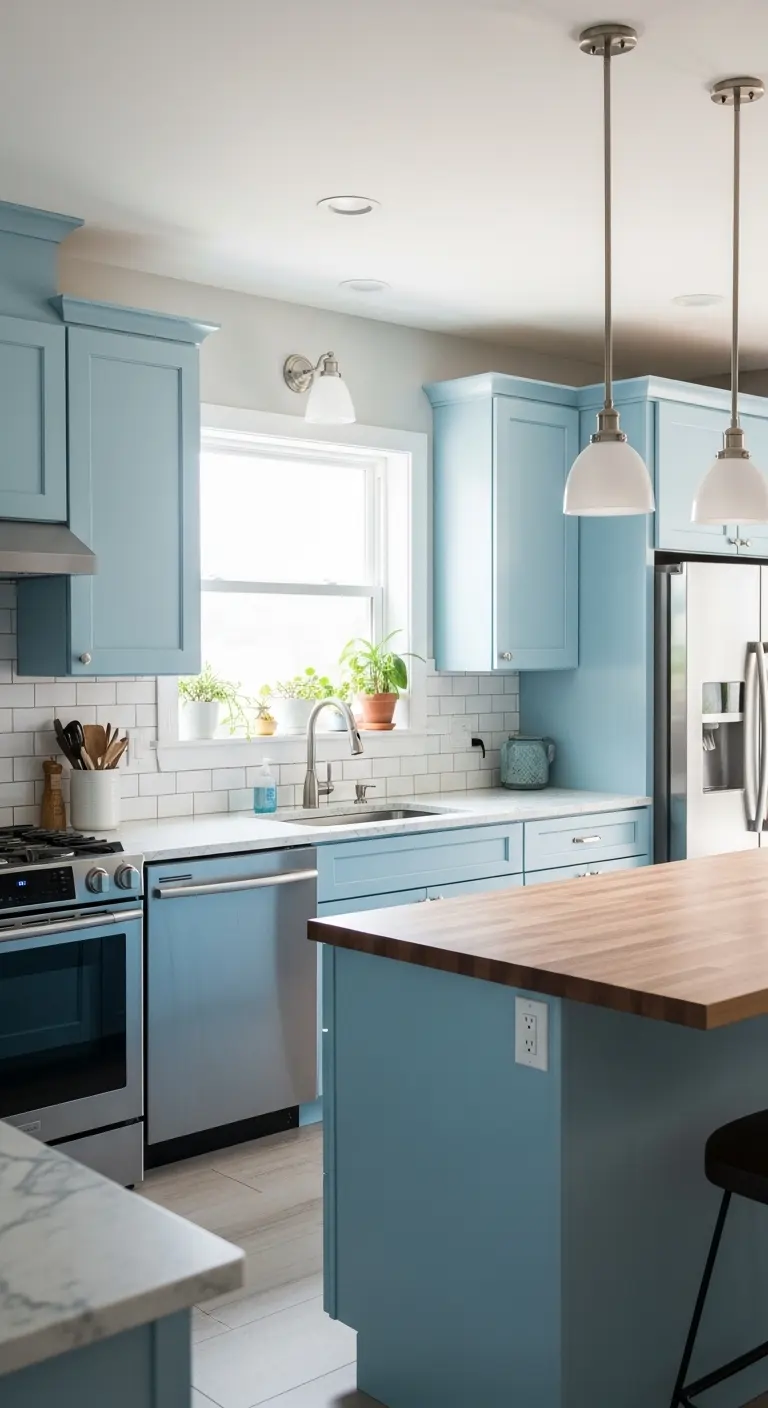 Sky Blue Cabinets