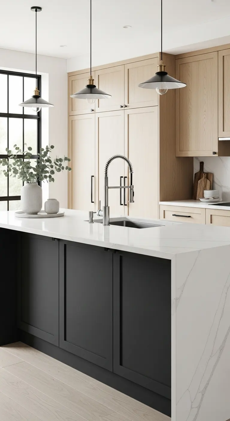 Two-Tone Island Cabinets