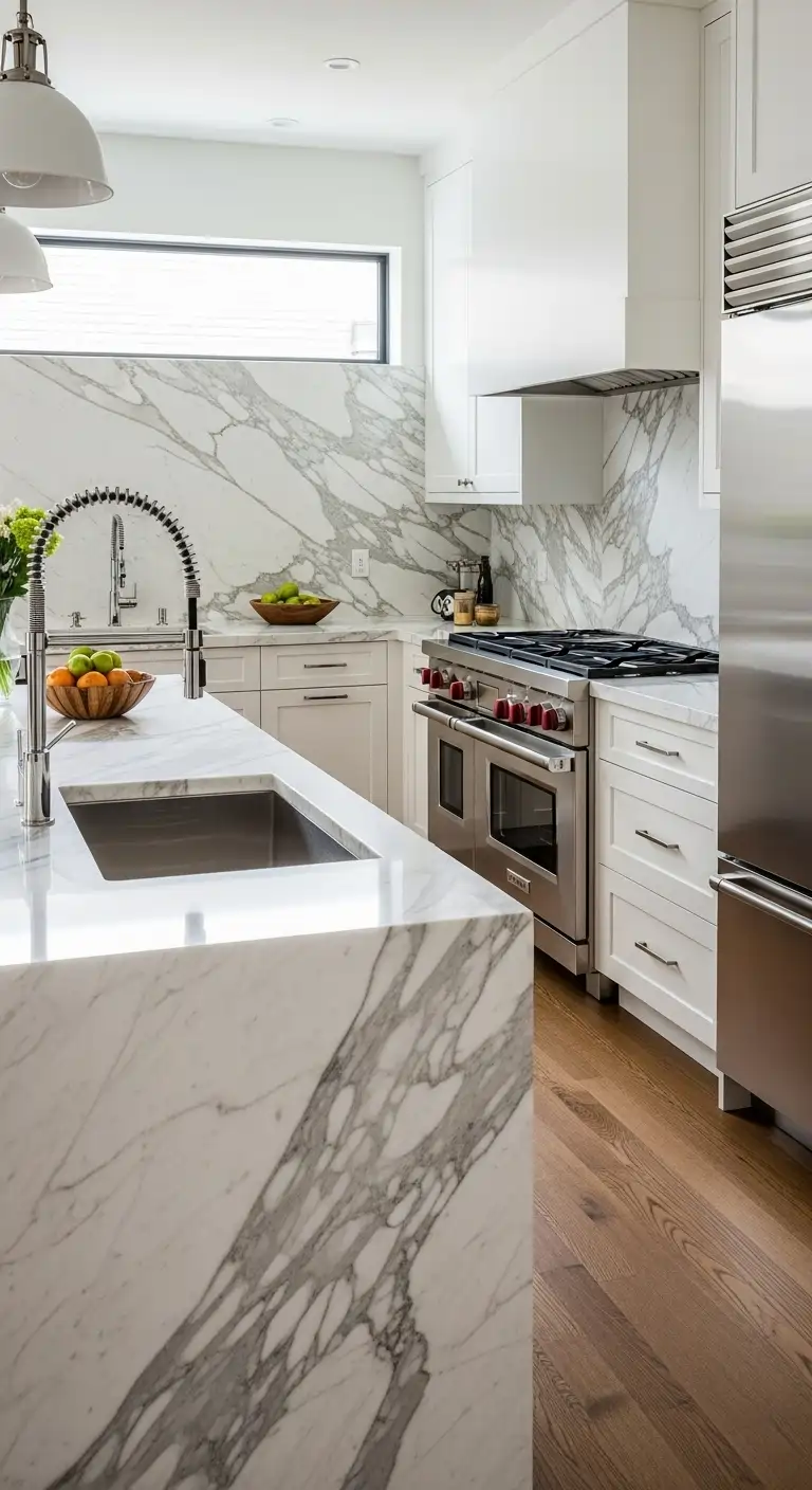 How to Style a Calacatta Marble Kitchen