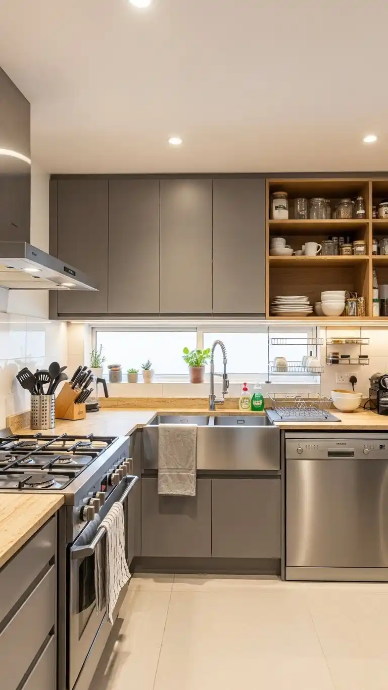 1. Create Clear Zones for Cooking, Cleaning, and Storage
