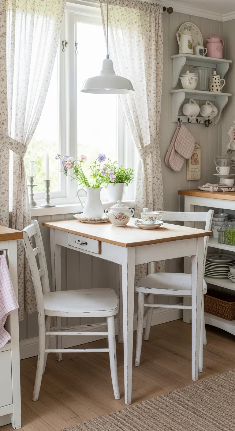 10. Compact Shabby Chic Kitchen Table