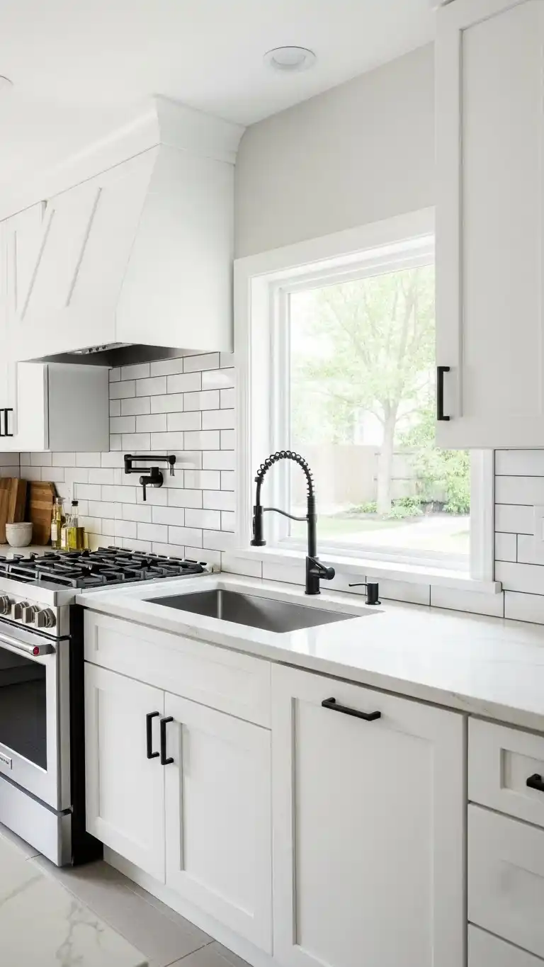 13. White Cabinets With Black Hardwar