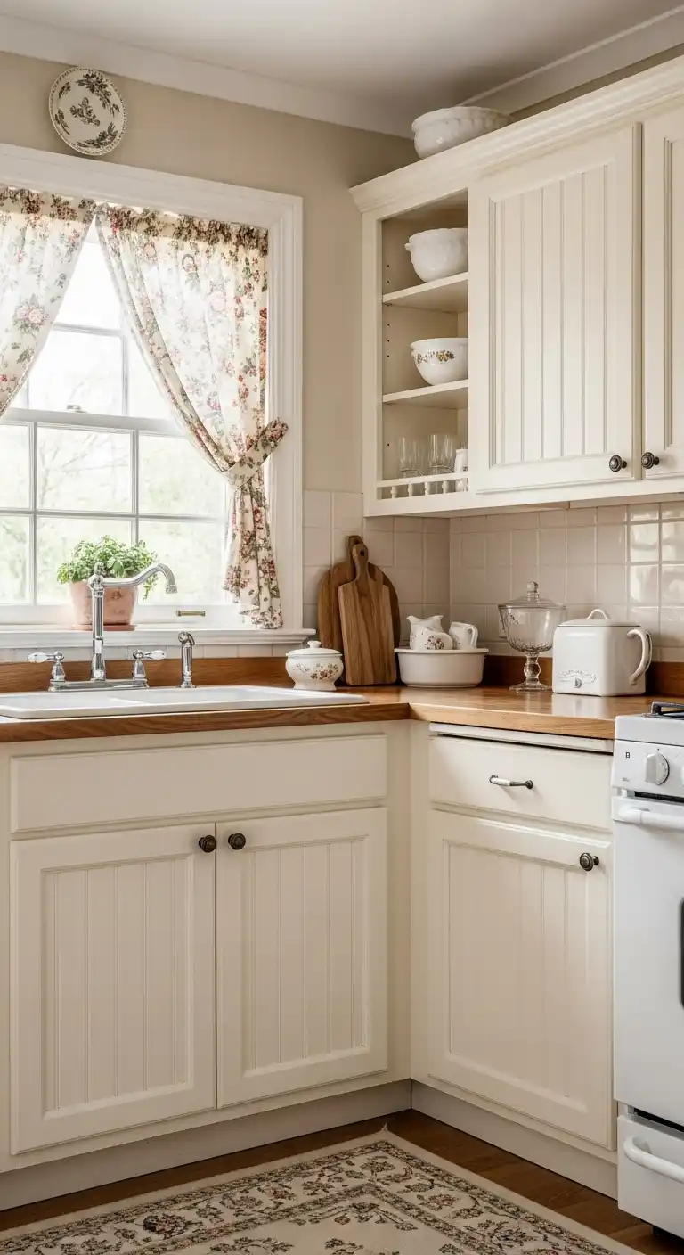 14. Cottage Style Cabinets For A Cozy, Vintage Look