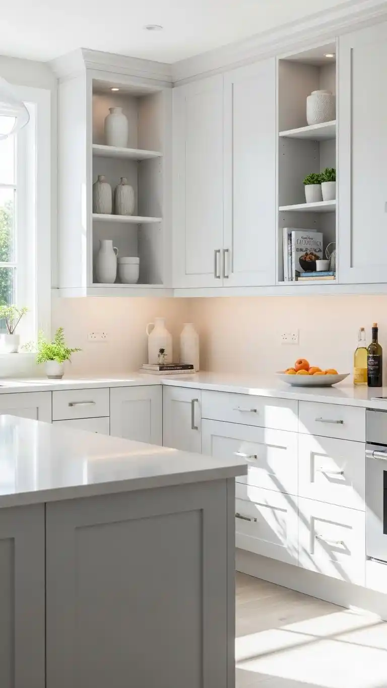 19. White Cabinet With Open Display Nooks