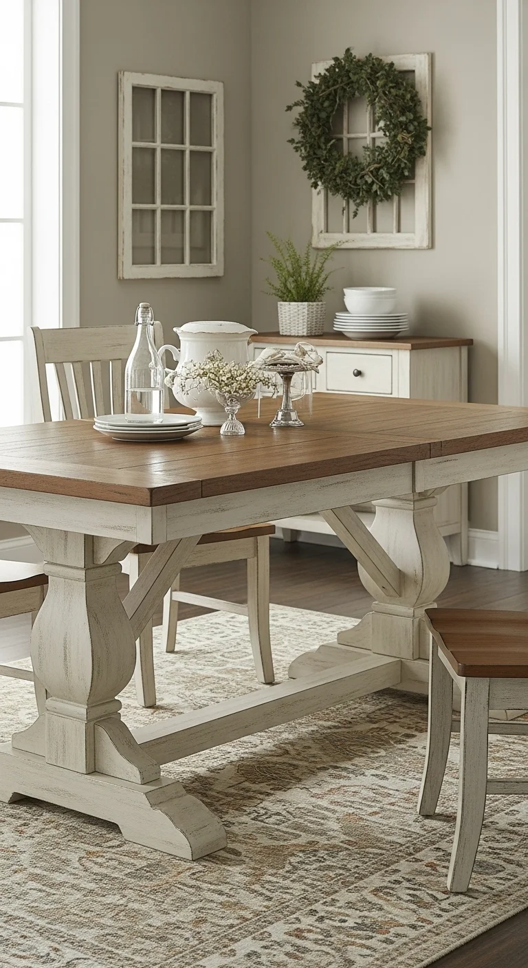 2. Farmhouse Style Shabby Chic Table