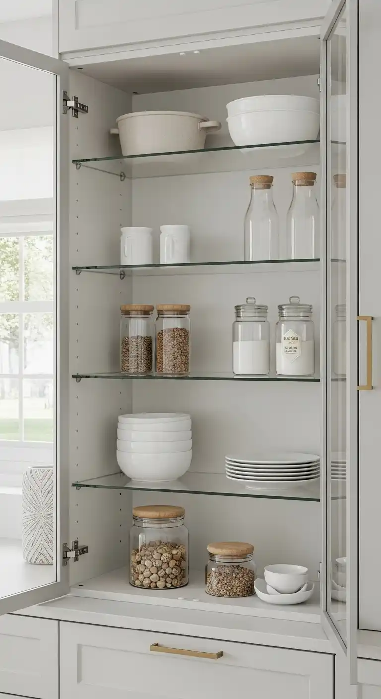 2. Minimalist Glass Shelves