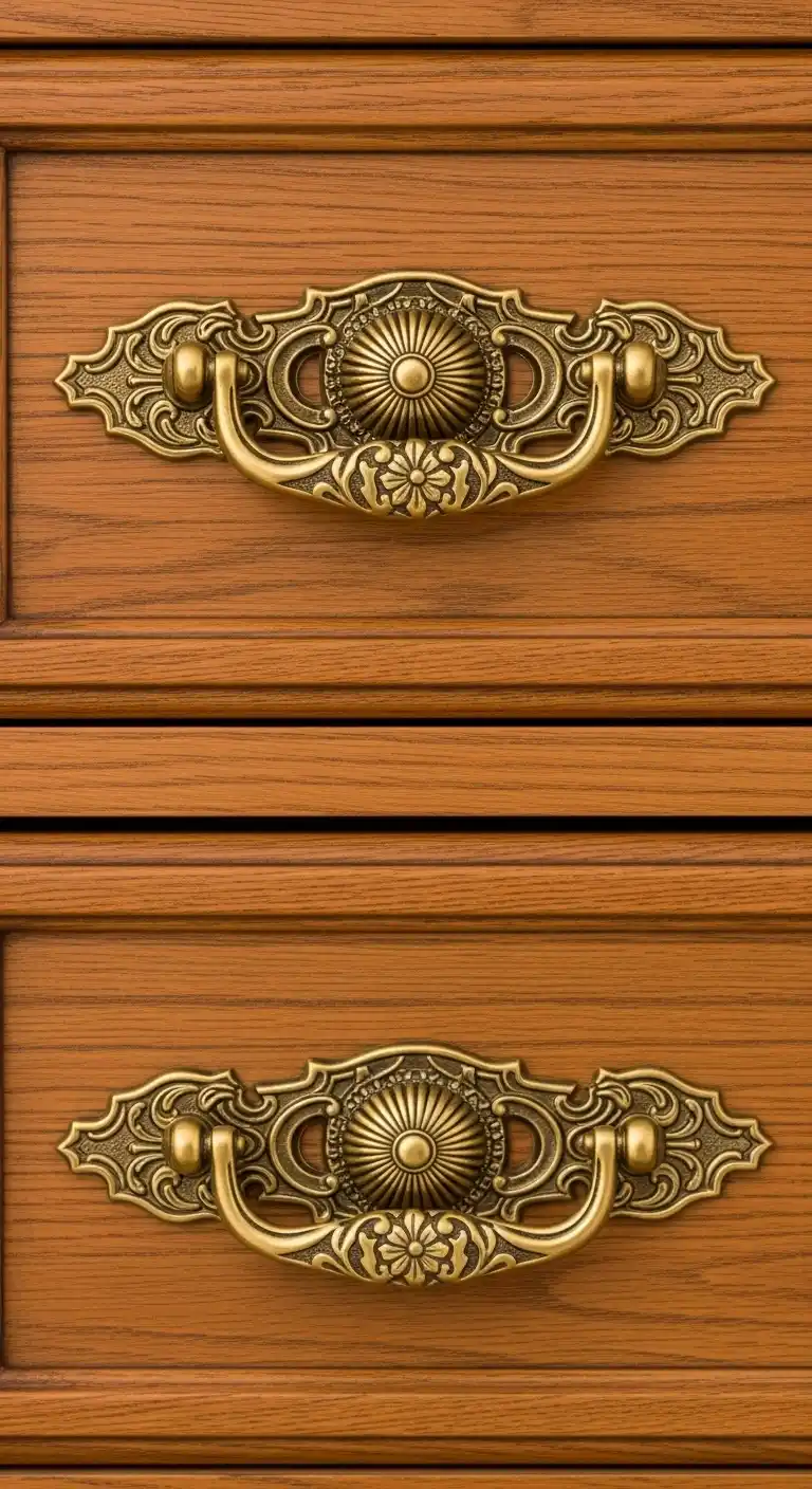 4. Antique Brass Hardware For Elegance