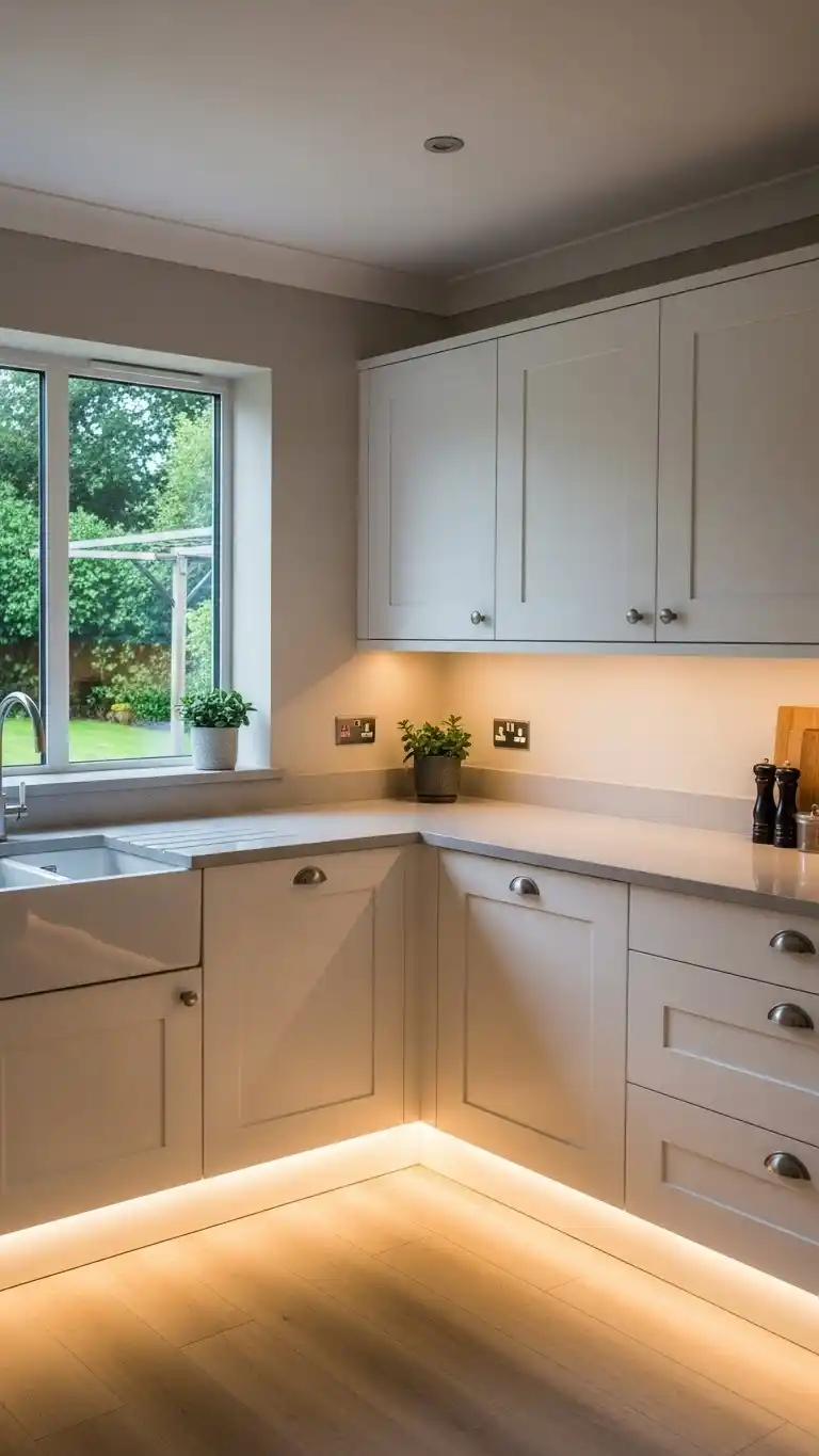 6.White Cabinets With Integrated Lightin