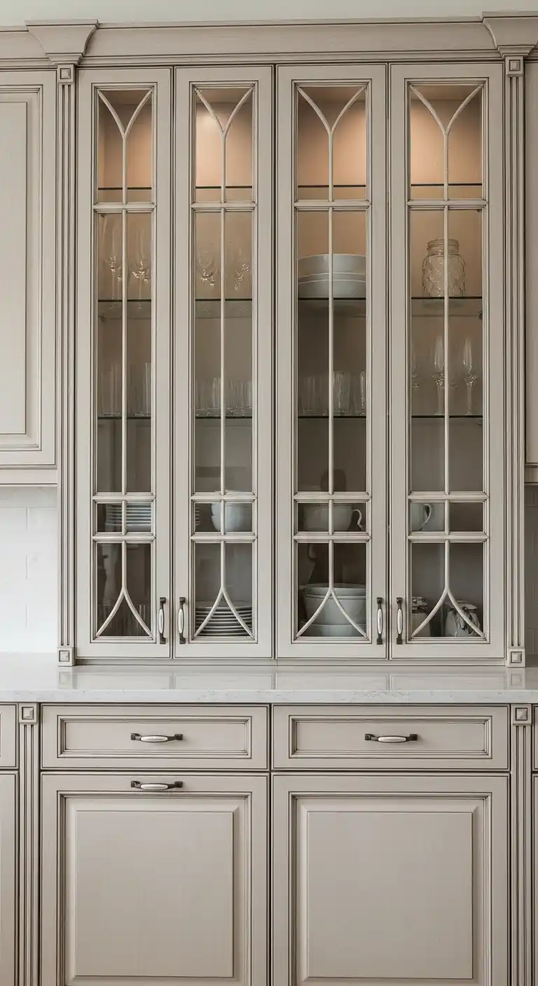 8. Transitional Style With Glass Inlays