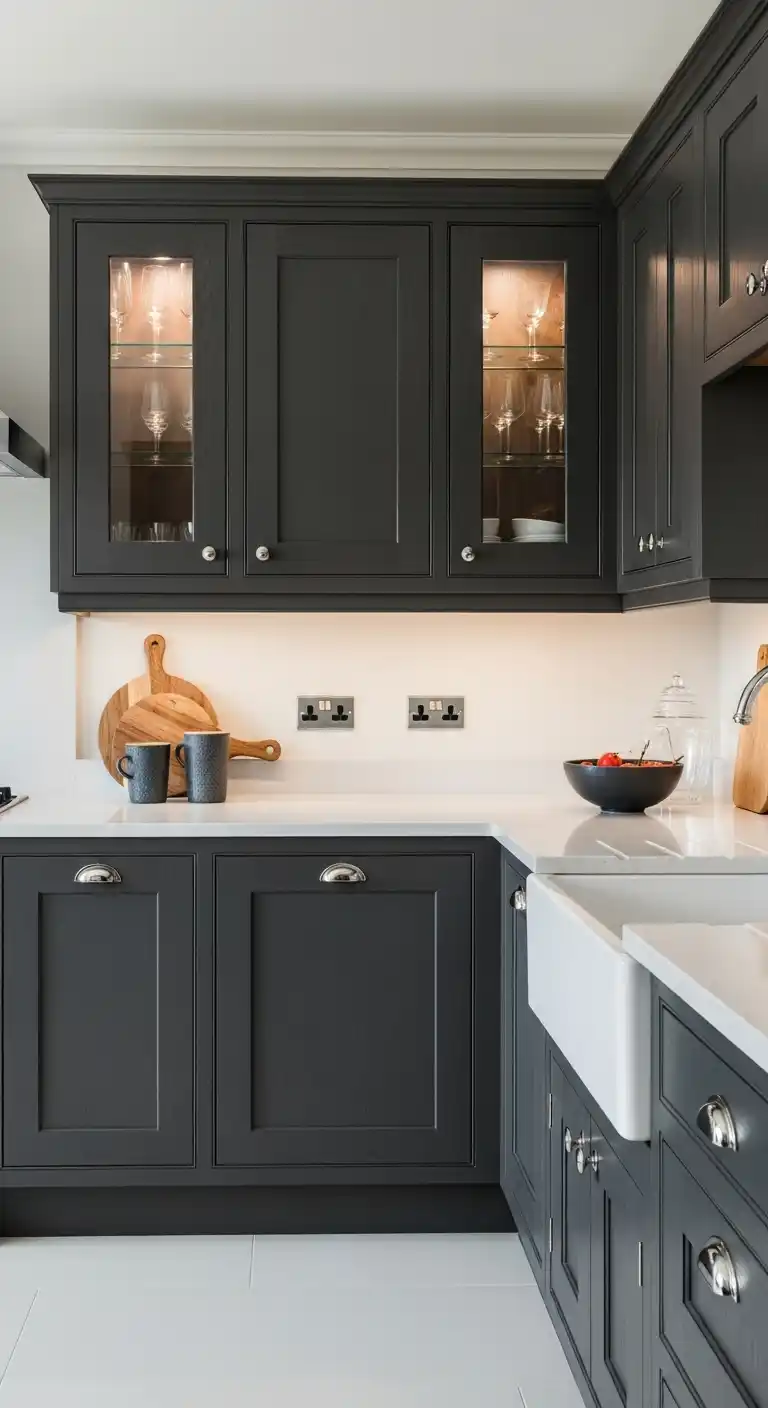 Charcoal and Slate Gray Cabinets