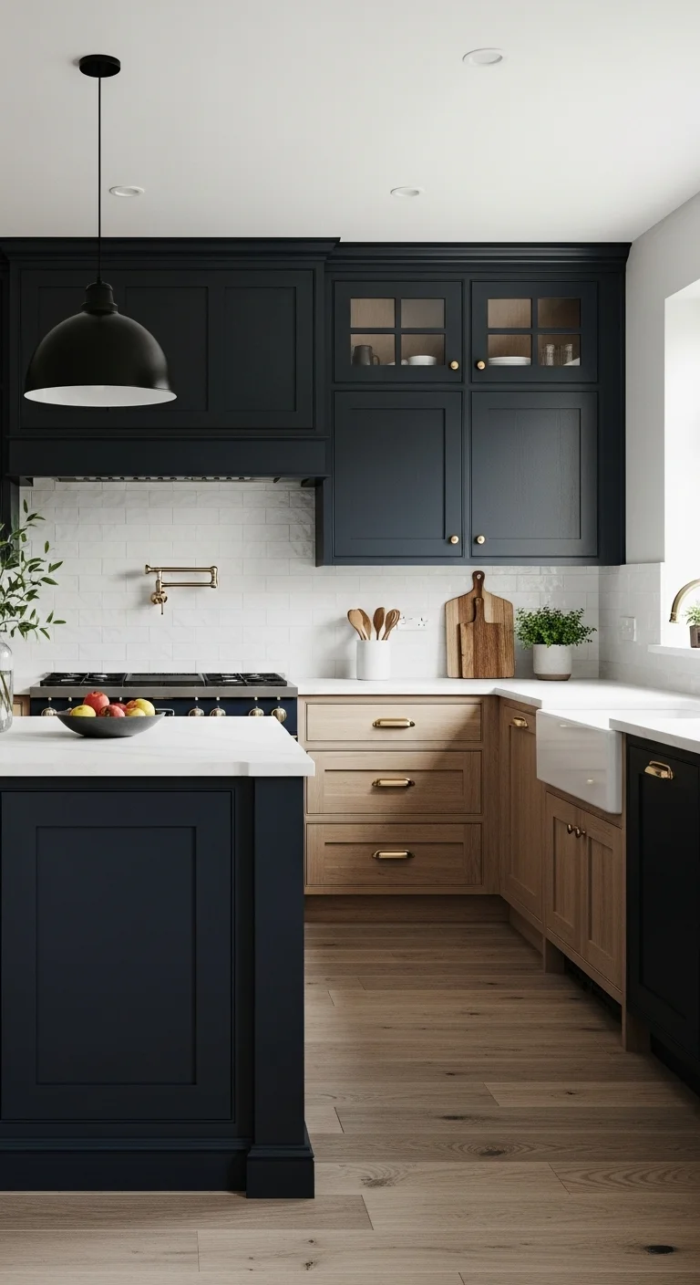 Two Tone Moody Cabinets