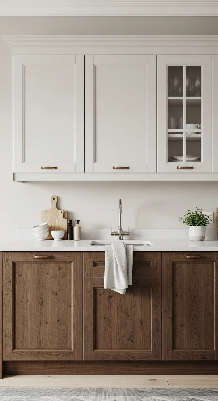 Two Tone Cabinet Designs For Subtle Contrast