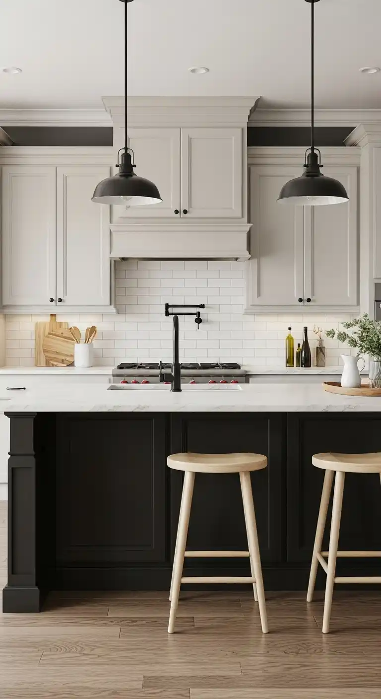 10. Contrasting Island Cabinet