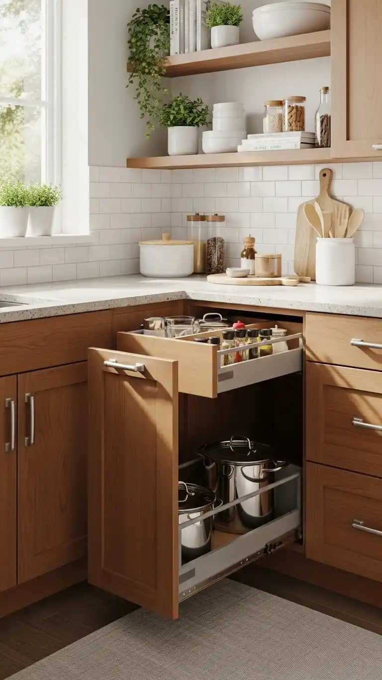 14. Corner Pull Out Drawers