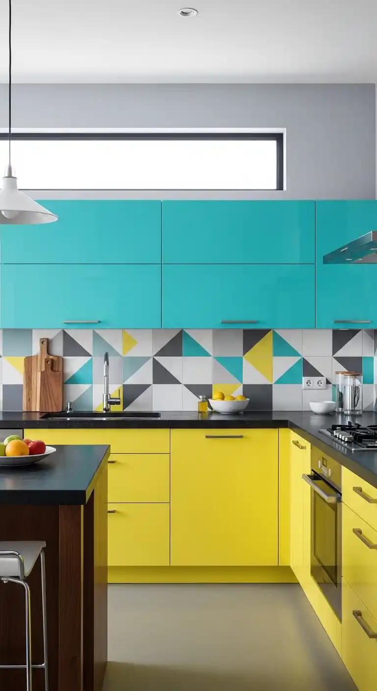 16. Color Pop Cabinet Walls