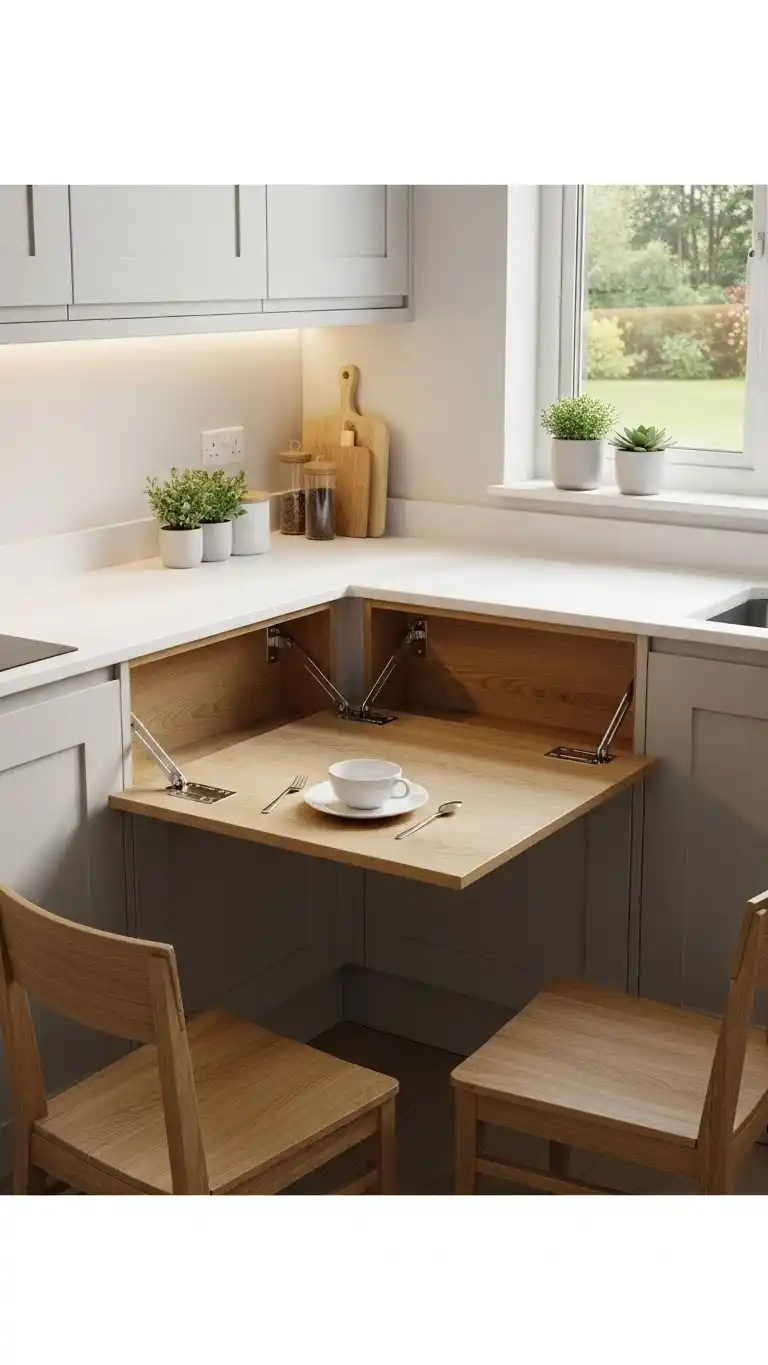 16. Fold Down Cabinet Tables