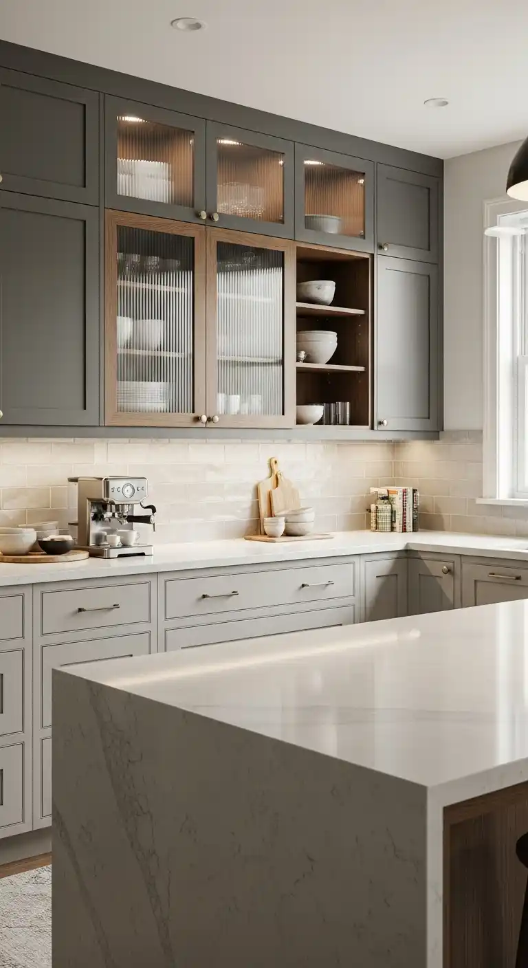 16. Mixed Material Cabinets For Depth