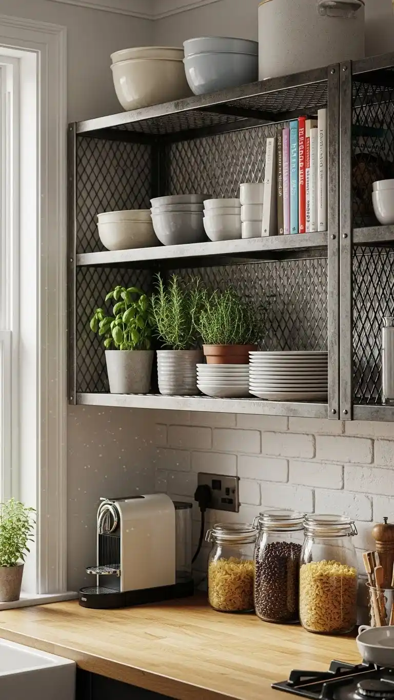 17. Open Metal Shelving