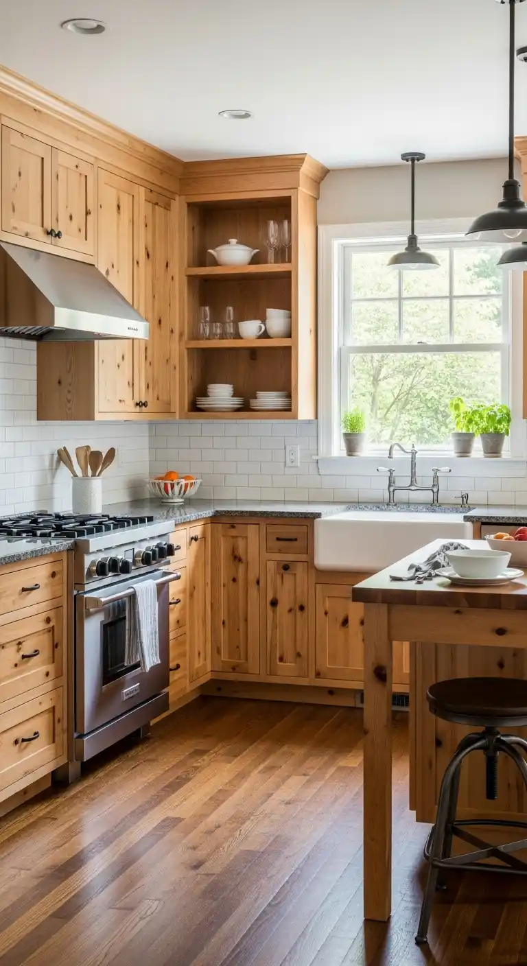 18. Natural Wood Cabinets