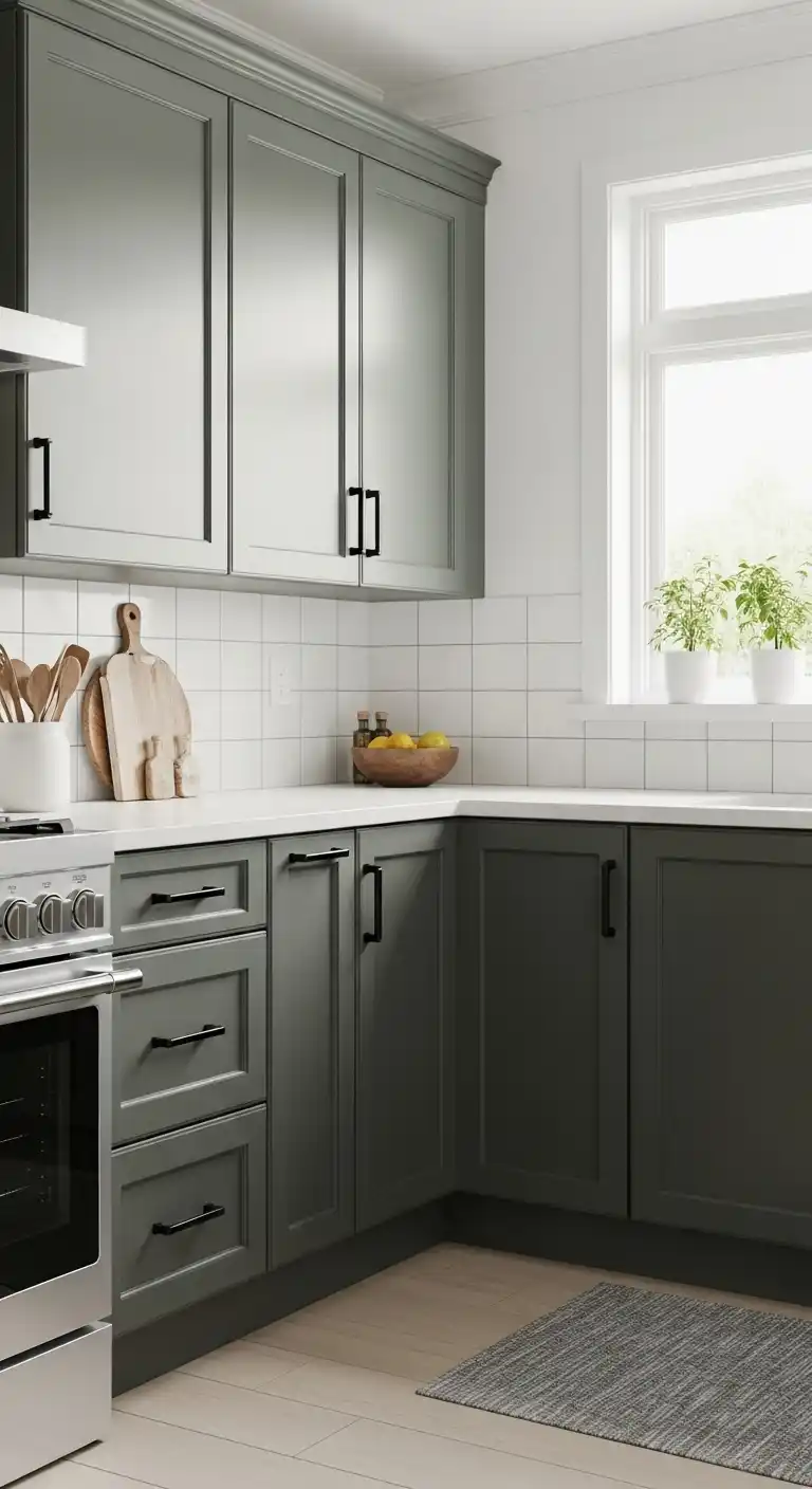 18. Shaker Style Cabinets With Modern Hardware