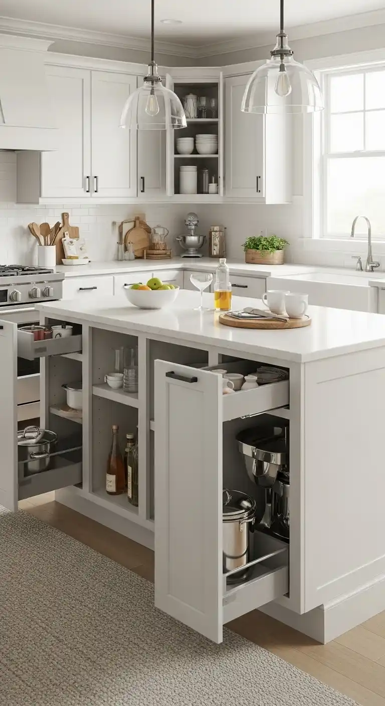 19. Floating Island Cabinets For Maximum Functionality