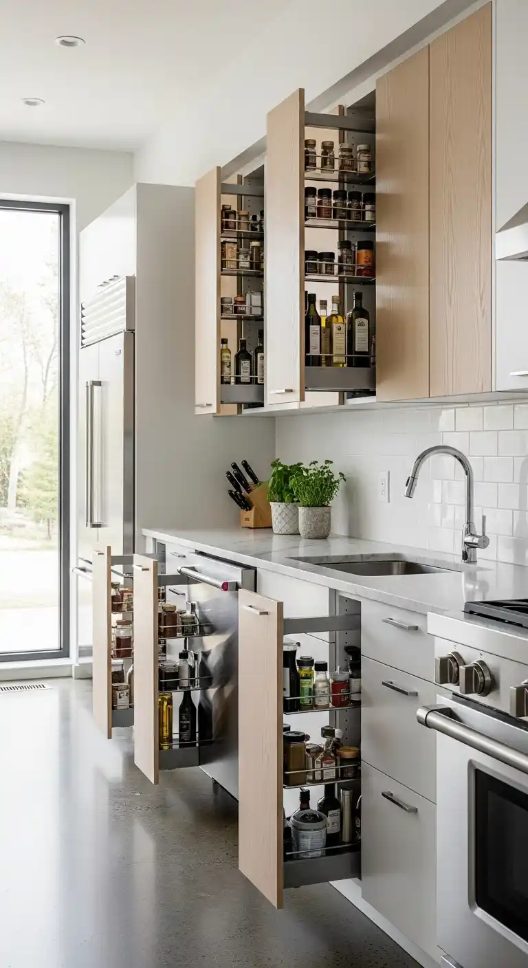 19. Vertical Pull Out Cabinets