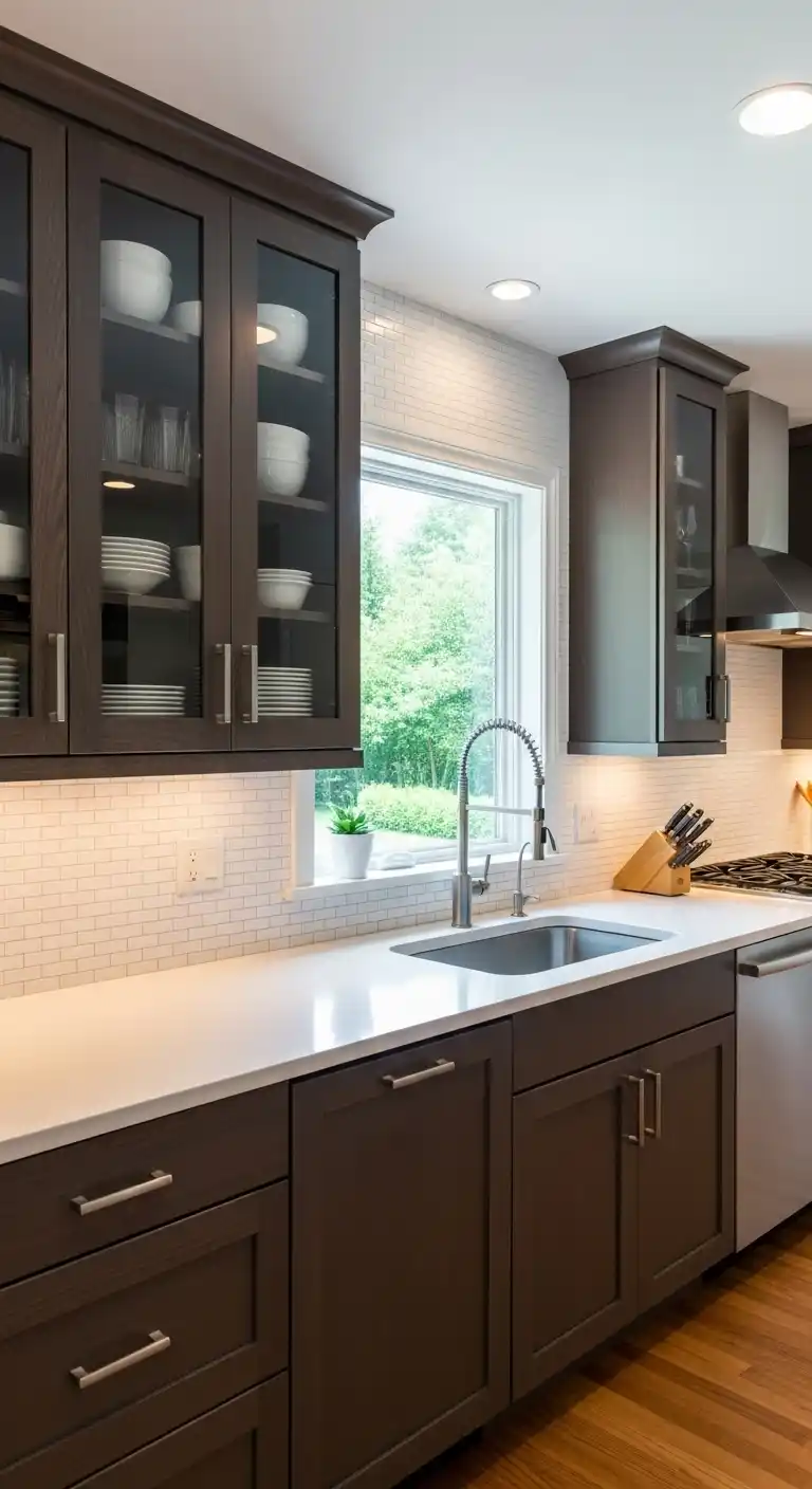 2. Glass Front Cabinets