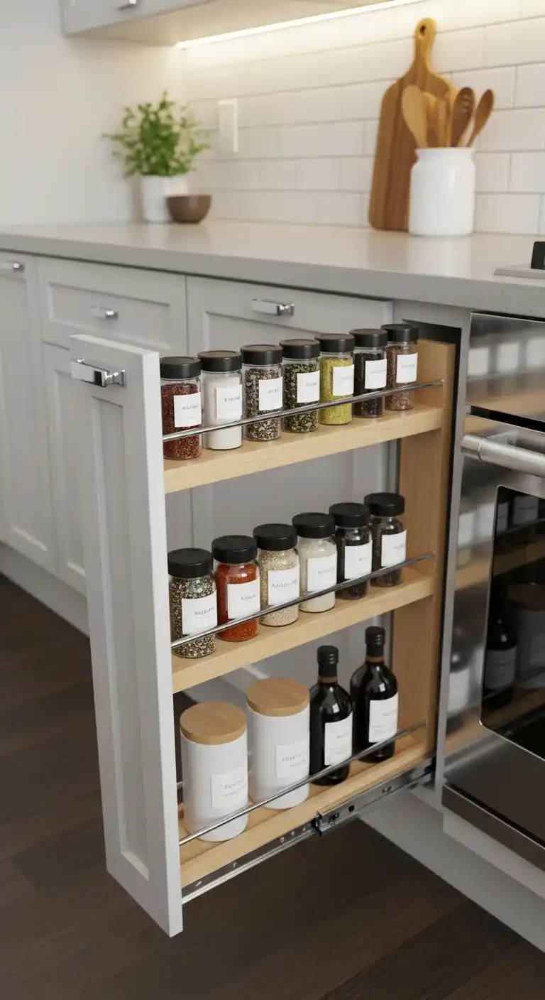 20. Shallow Pull Out Spice Rack
