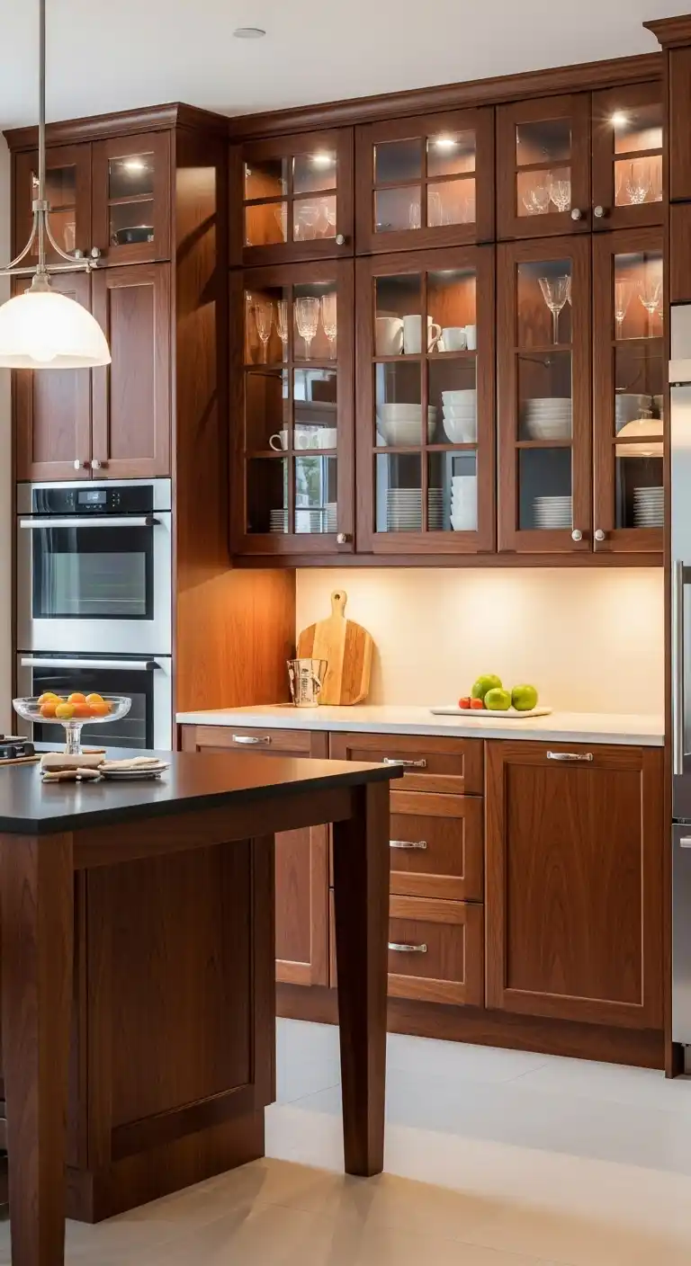 21. Glass And Wood Combination Cabinets