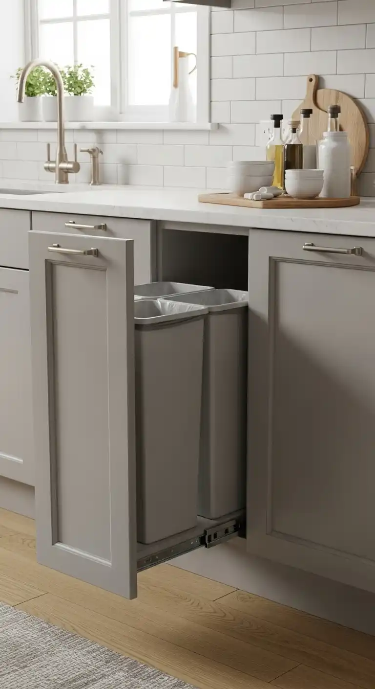 23. Hidden Trash And Recycling Cabinets