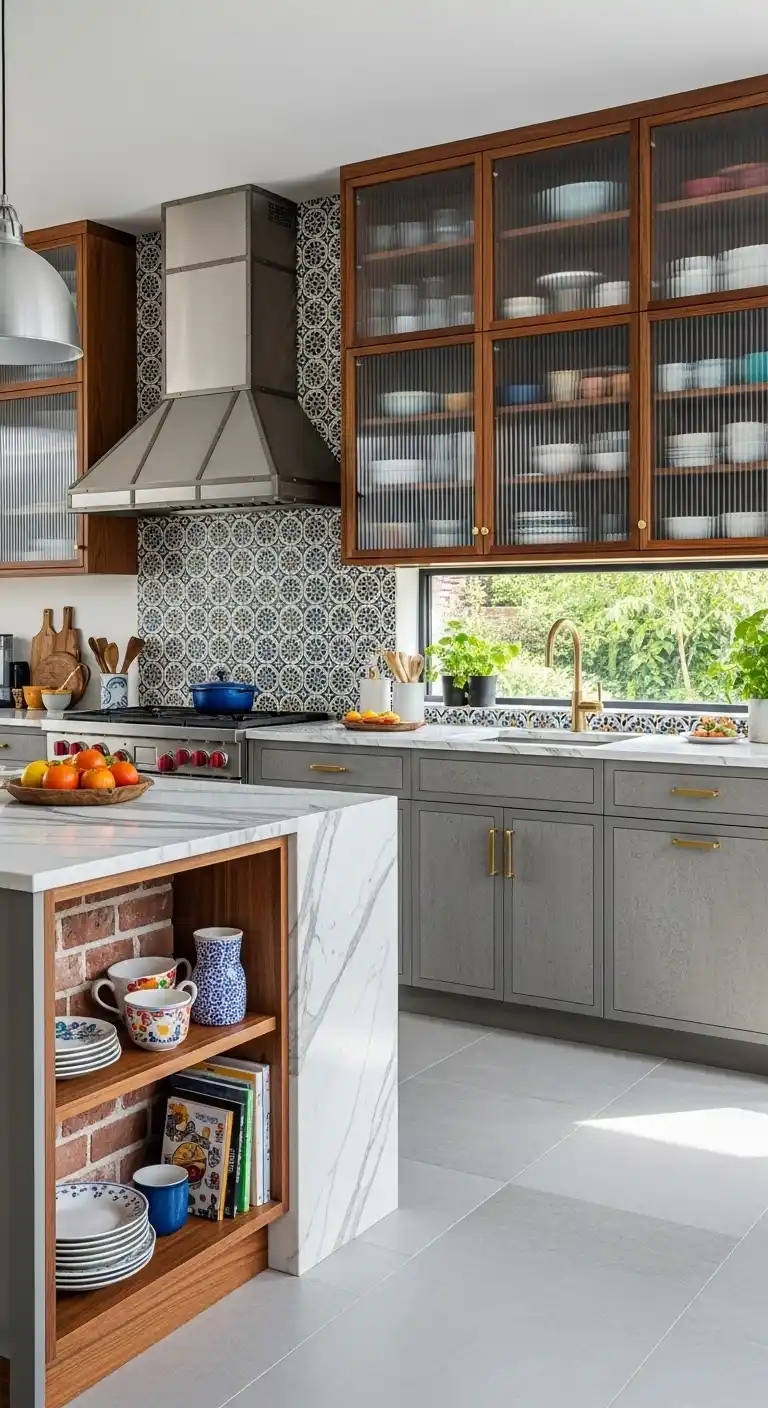 23. Mixed Material Cabinets For Unique Aesthetic