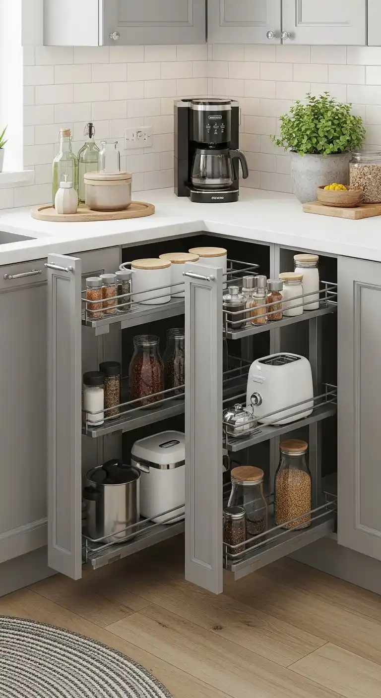 27. Corner Pull Out Cabinets