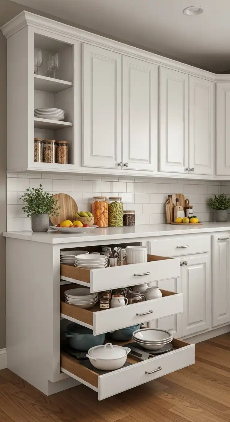 27. Tiered Cabinet Layout