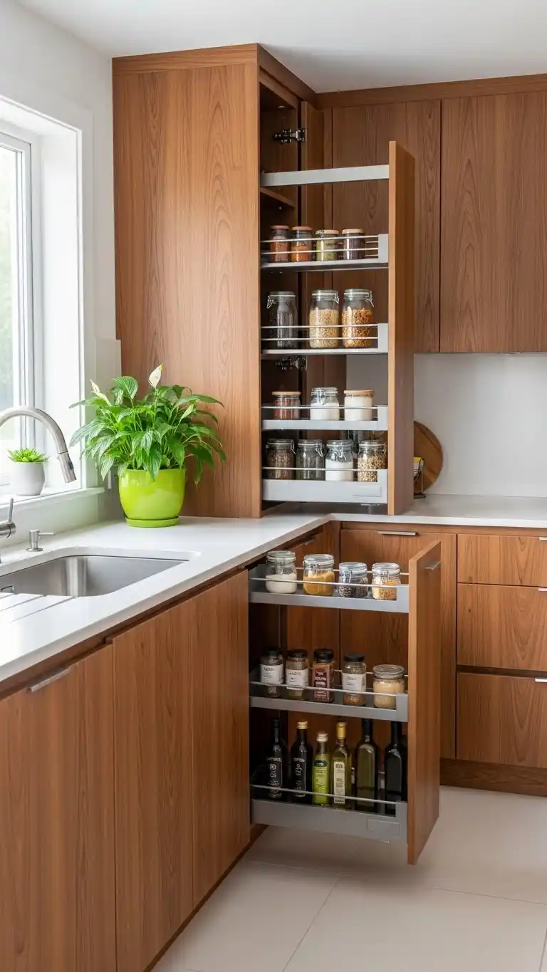 3. Pull Out Pantry Cabinets