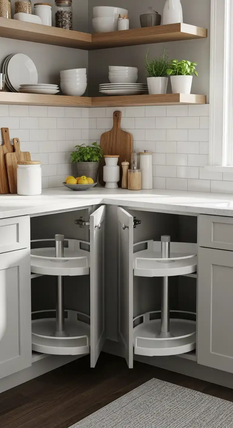 5. Corner Cabinets With Lazy Susans