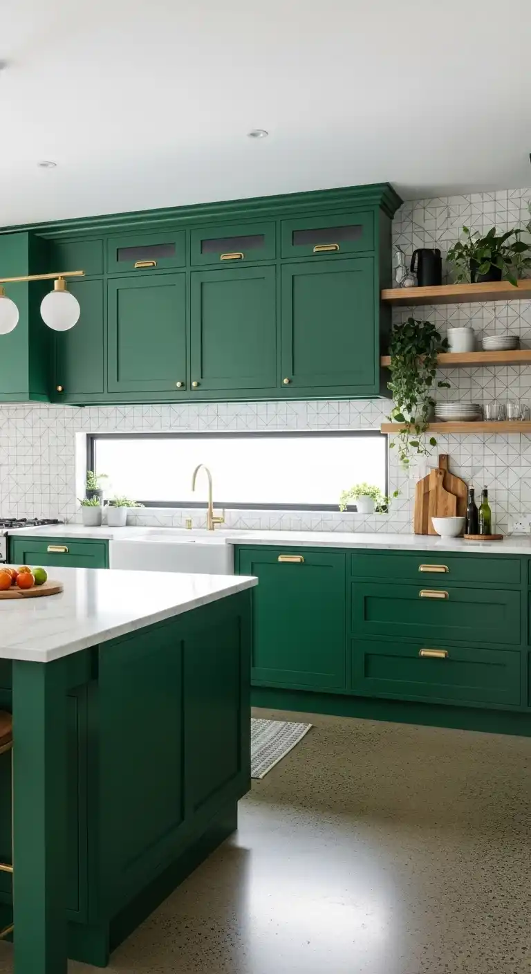 6. Bold Colored Cabinets For Statement Kitchens