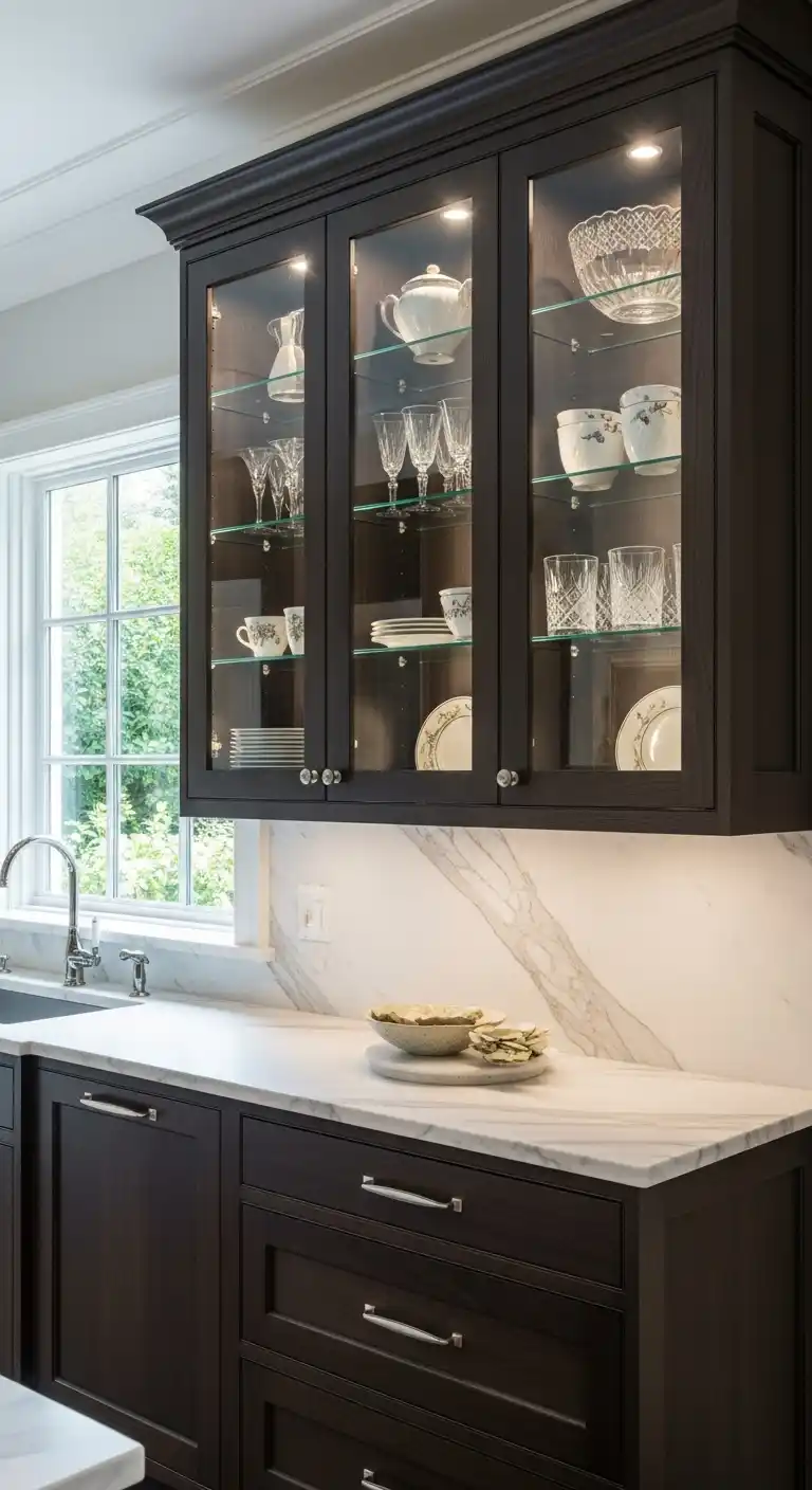 7. Glass Front Cabinets For Elegance And Display