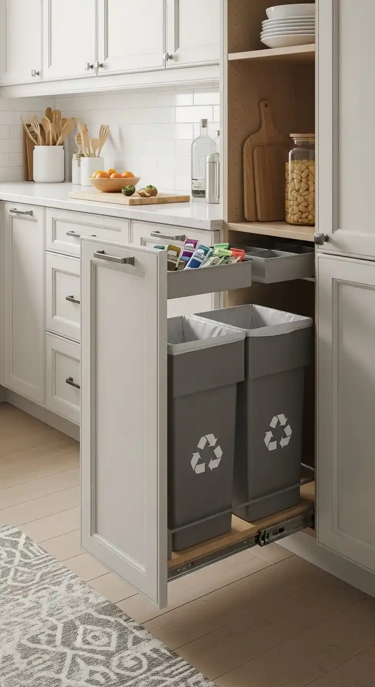 8. Pull Out Trash And Recycling Cabinets