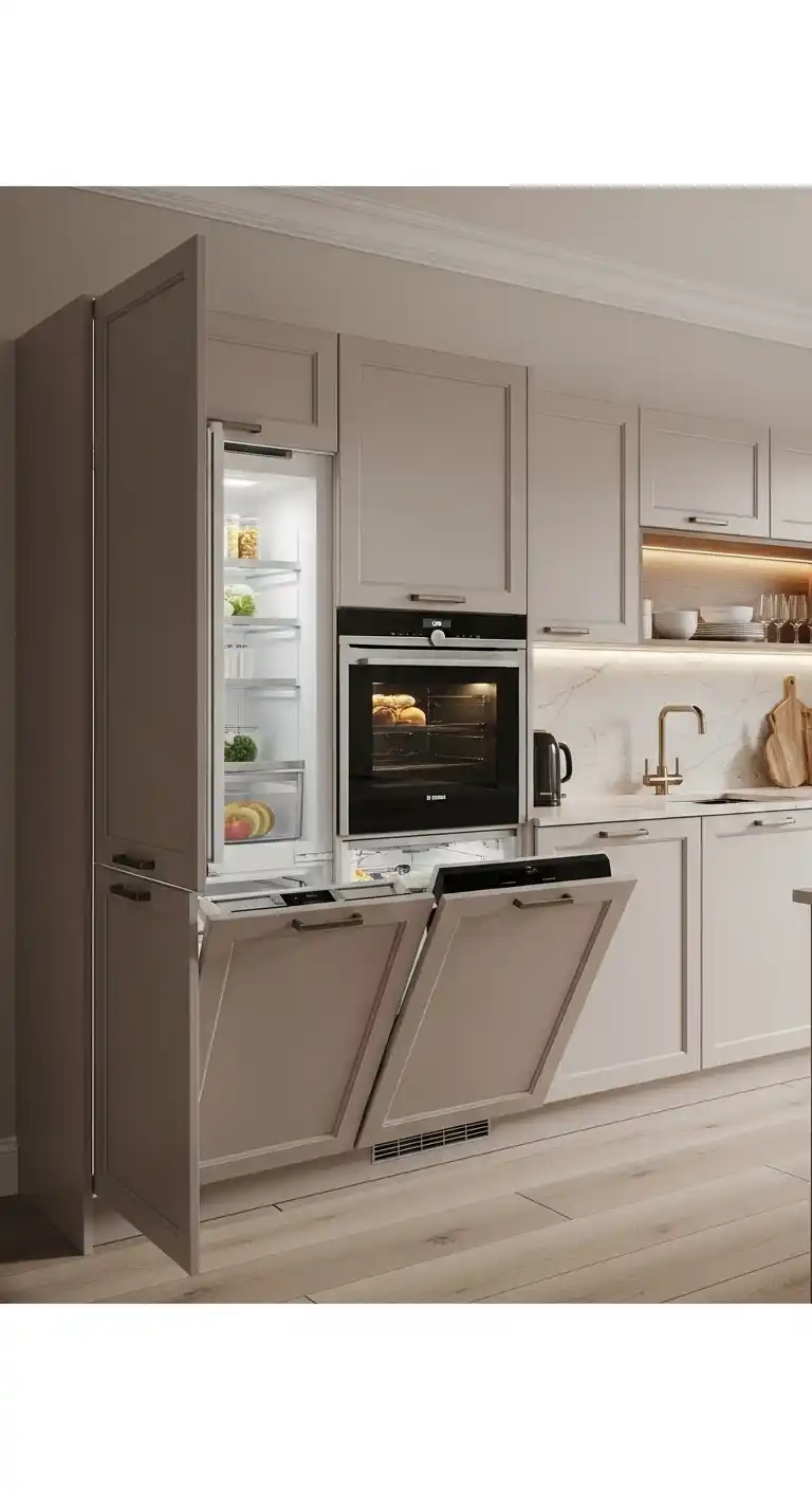 9. Integrated Appliances With Cabinet Panels