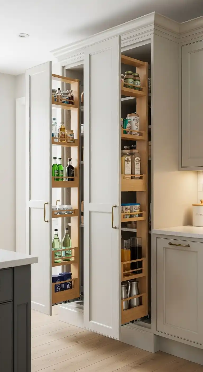 9. Pantry Cabinets Within Wall Units