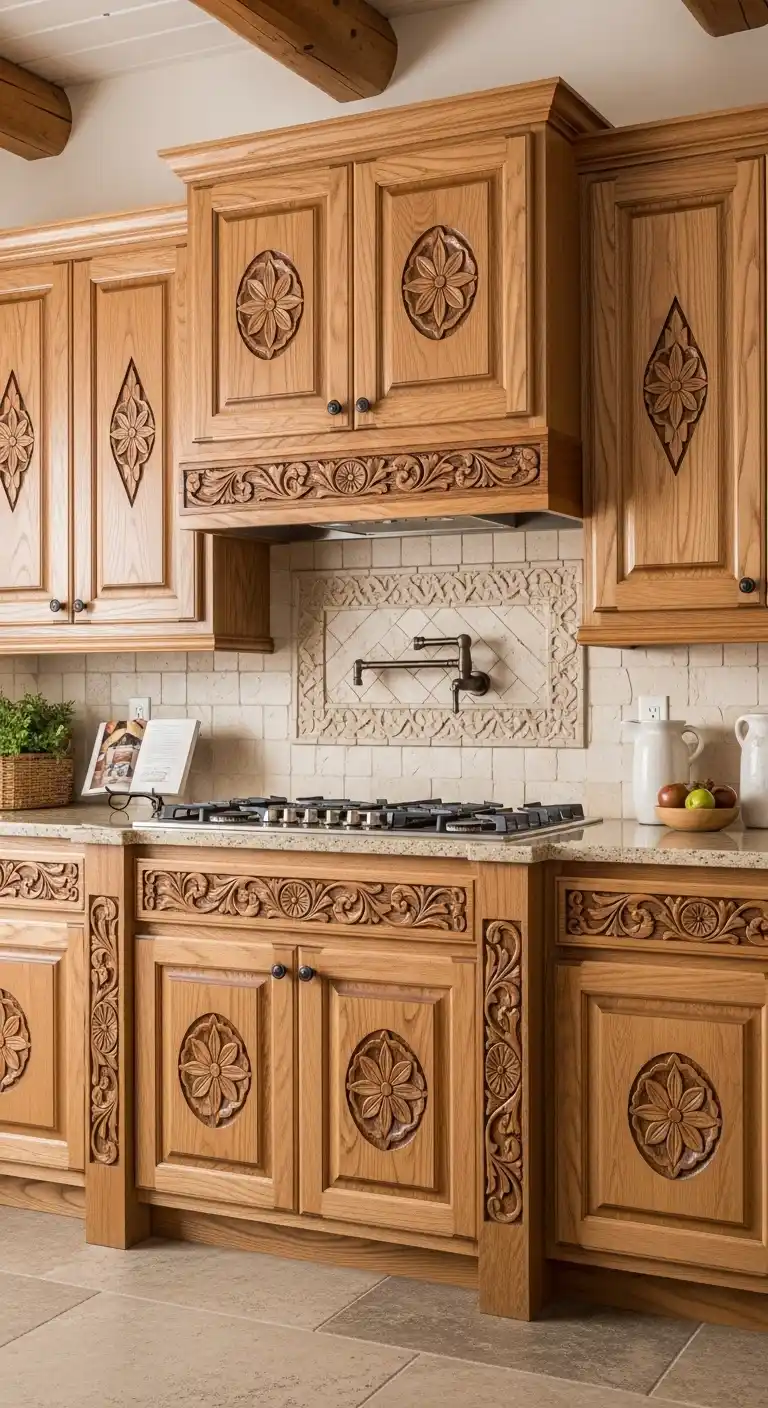 Hand Carved Wooden Cabinets