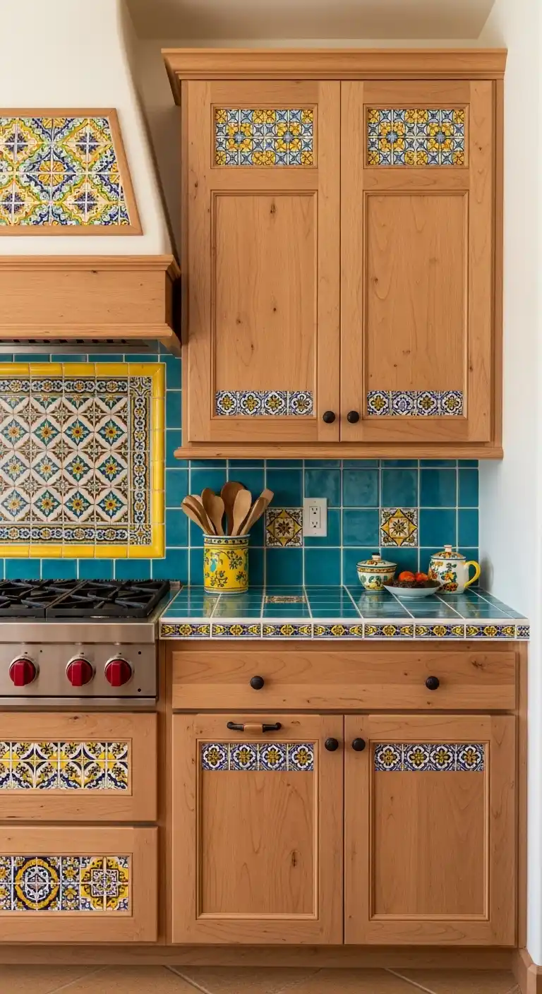 Tile Accented Cabinets