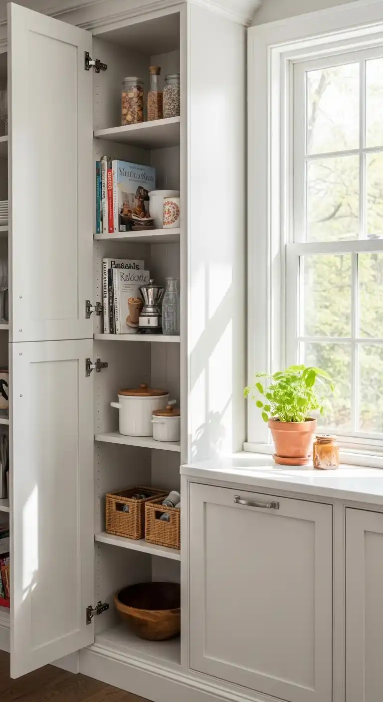 11. Open Cubby Cabinet Next To Window