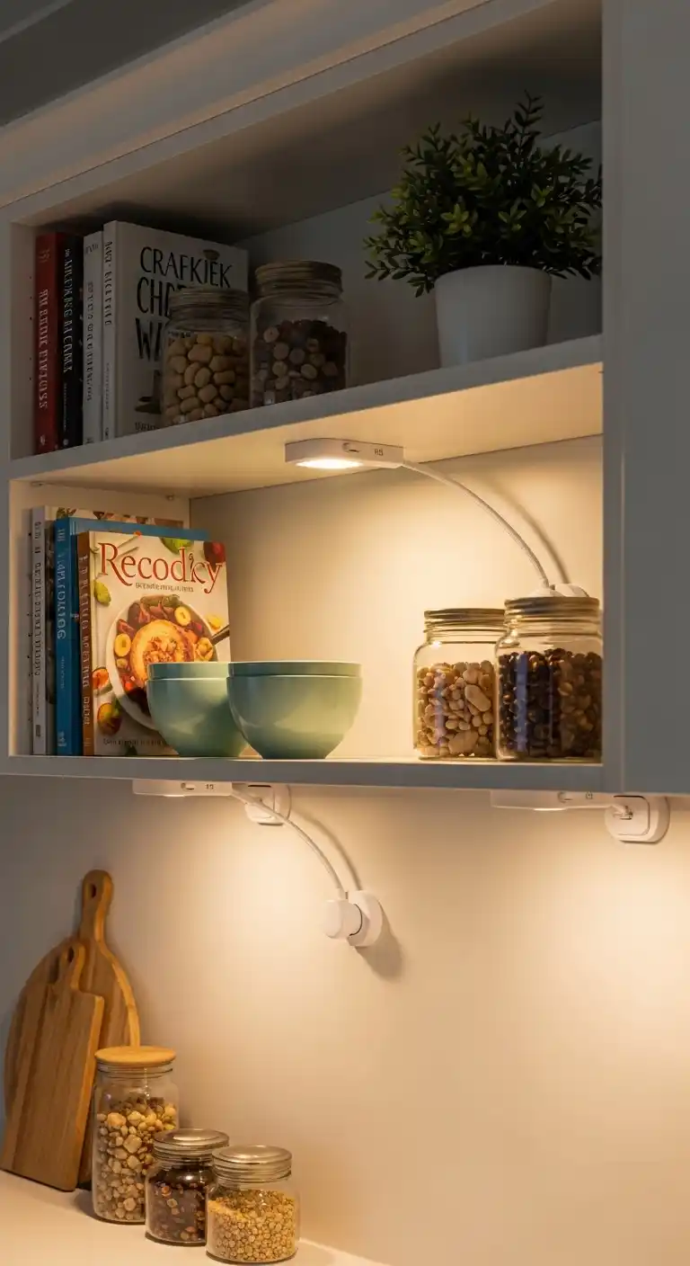 12. Adjustable Under Shelf Lighting For Custom Control