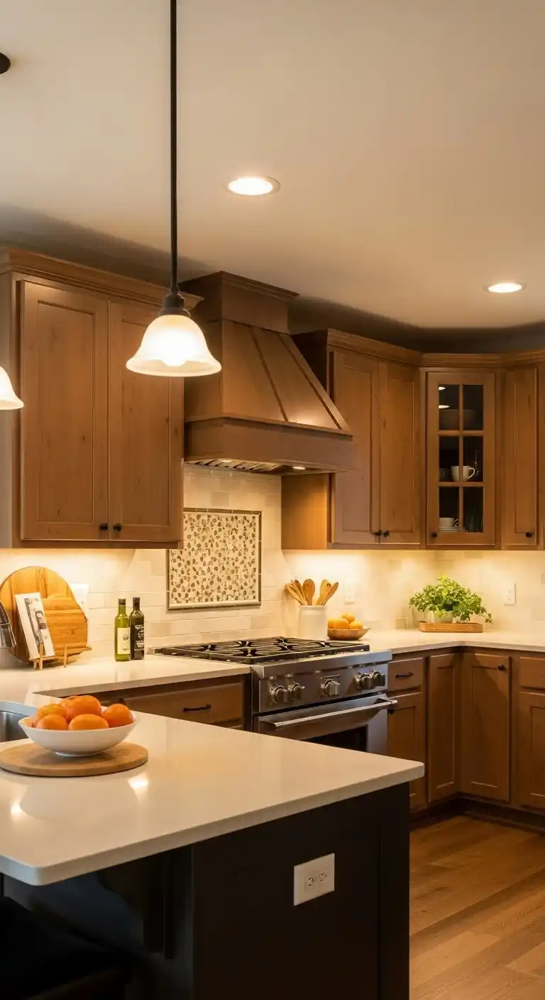 13. Warm White Under Kitchen Cabinet Lighting For Cozy Kitchens
